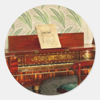 Musik - Piano - Square Baby Grand Runder Aufkleber