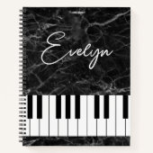 Musik Piano Themed Spiralnotebook Pianist Notizblock (Vorderseite)