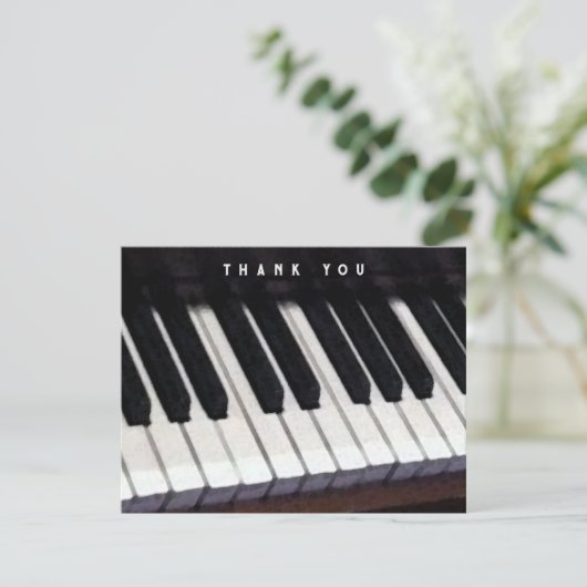 Musik Piano Vielen Dank Hinweis Dankeskarte (Stehend Vorderseite)