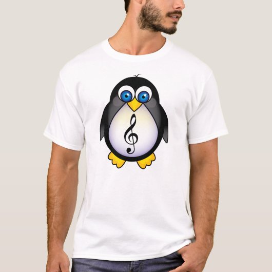 Musik-Pinguindreifacher Clef T-Shirt (Vorderseite)
