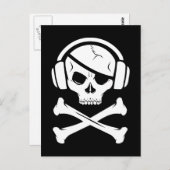 Musik Pirate-Logo gegen Ria Postkarte (Vorne/Hinten)
