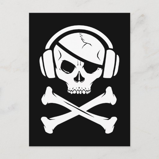 Musik Pirate-Logo gegen Ria Postkarte (Vorderseite)