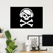Musik Piraterie-Symbol gegen Ria Poster (Heimbüro)