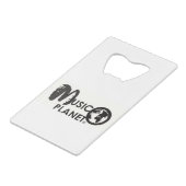MUSIK PLANET MERCH GELDBEUTEL FLASCHENÖFFNER (Vorderseite Schrägansicht)