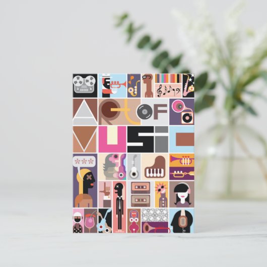 Musik Postkarte (Stehend Vorderseite)