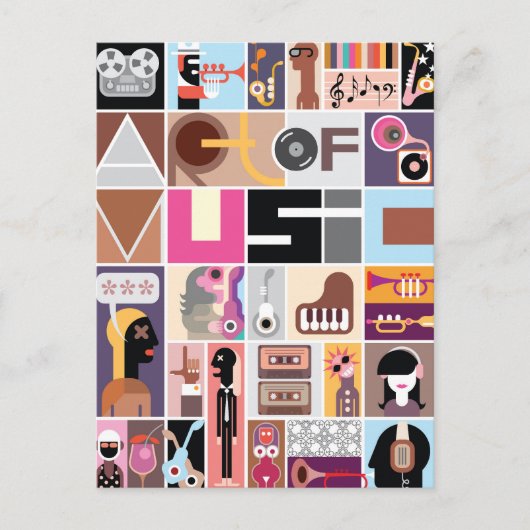 Musik Postkarte (Vorderseite)