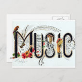 Musik Postkarte (Vorne/Hinten)