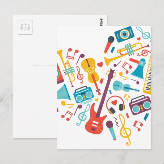 Musik Postkarte (Vorne/Hinten)