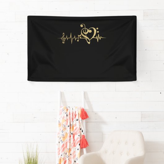 Musik Puls Notes Clef Heartbeat Banner (Insitu)
