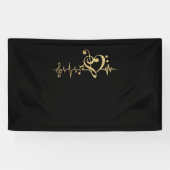 Musik Puls Notes Clef Heartbeat Banner (Horizontal)