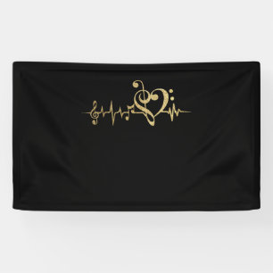 Musik Puls Notes Clef Heartbeat Banner