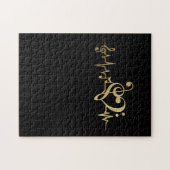 Musik Puls Notes Clef Heartbeat Puzzle (Horizontal)