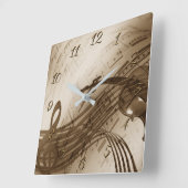 Musik Quadratische Wanduhr (Winkel)