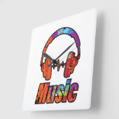 Musik Quadratische Wanduhr (Winkel)
