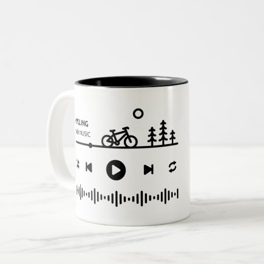 Musik-Radfahren Zweifarbige Tasse (Vorderseite Links)