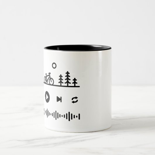 Musik-Radfahren Zweifarbige Tasse (Mittel)