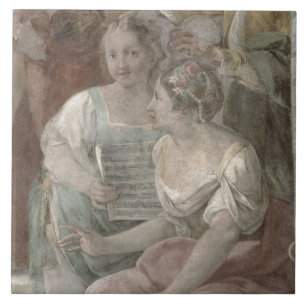 Musik-Raum (Fresko) (Detail von 60259) Fliese