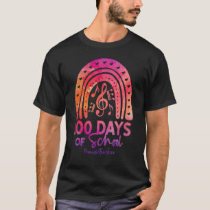 Musik Regenbogen 100. Schultag Musiklehrer 10 T-Shirt