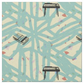 Musik-Retro Organrecorder Muster-Graffiti-Gewebe Stoff (Nahaufnahme)