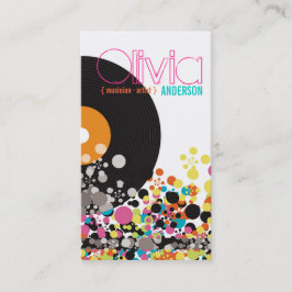 Musik-Retro Vintages Vinylbunter Pop punktiert Visitenkarte