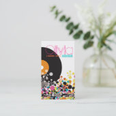 Musik-Retro Vintages Vinylbunter Pop punktiert Visitenkarte (Stehend Vorderseite)
