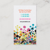 Musik-Retro Vintages Vinylbunter Pop punktiert Visitenkarte (Rückseite)