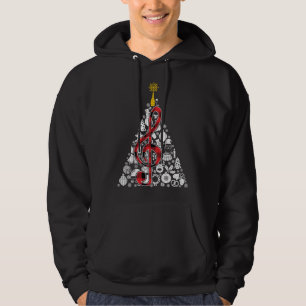 Musik Rote Karierte Weihnachtsbaum Dekoration Weih Hoodie