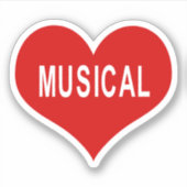 MUSIK Rote Liebe Herz Vinyl Sticker (Vorderseite)