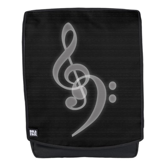 Musik - Rucksack "Treble and Bass Clef Boldface" (Vorderseite)