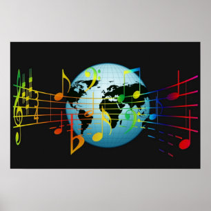 Musik rund um die Welt Poster