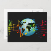 Musik rund um die Welt Postkarte (Vorne/Hinten)