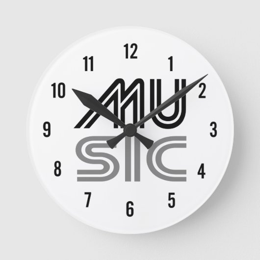 Musik Runde Wanduhr (Vorderseite)