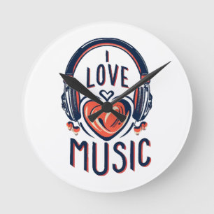Musik runde wanduhr