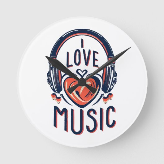 Musik Runde Wanduhr (Vorderseite)