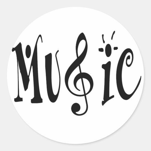 MUSIK RUNDER AUFKLEBER (Vorderseite)