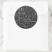 MUSIK RUNDER AUFKLEBER (Tasche)