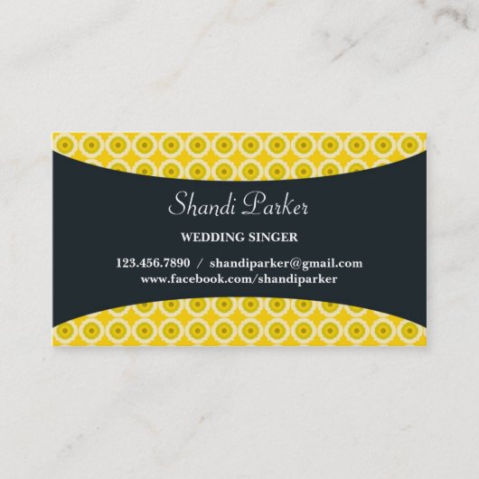 Musik-Sänger-elegante Visitenkarte (Vorderseite)