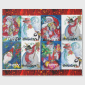 MUSIK SANTA UND SCHNEE FREUNDE CHRISTMAS FERIEN GESCHENKPAPIER (Flach)