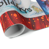 MUSIK SANTA UND SCHNEE FREUNDE CHRISTMAS FERIEN GESCHENKPAPIER (Rolleneckpunkt)