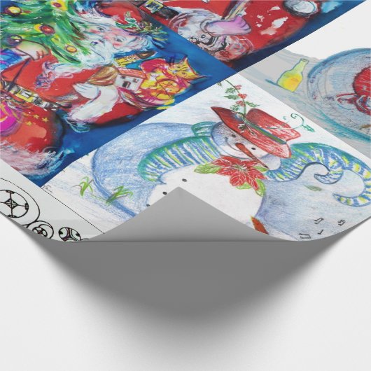 MUSIK SANTA UND SNOWMEN CHRISTMAS FERIEN GESCHENKPAPIER (Ecke)