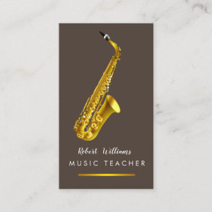 Musik-Saxophon-Instrument-Musiker-Goldjazz Visitenkarte