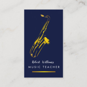 Musik-Saxophon-Instrument-Musiker-Goldkunst Visitenkarte