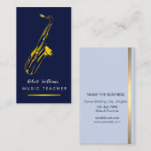 Musik-Saxophon-Instrument-Musiker-Goldkunst Visitenkarte (Vorne/Hinten)