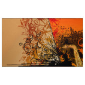 Musik, Saxophon mit Schmutz Stoff (Fat Quarter (45,7 x 55,9 cm))