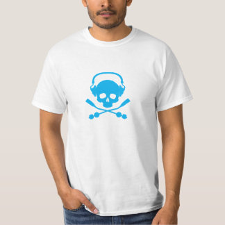 Musik-Schädel - Blau T-Shirt