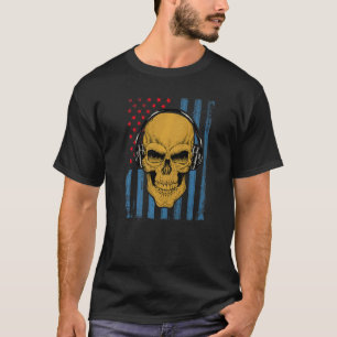 Musik-Schädel-Kopfhörer-Haus-Tecno-Party-Mix-Mus T-Shirt