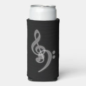 Musik - Schaum und Bass Clef Slim können kühlen Selters Dosenkühler (Seltzer Vorderseite)