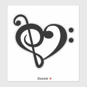 Musik-Schlüssel Liebe Herz Vinyl-Aufkleber Aufkleber