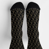 Musik-Schlüssel-Muster in Gold Socken (Oben)