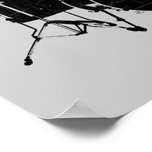 Musik, schwarze Drums Poster (Ecke)